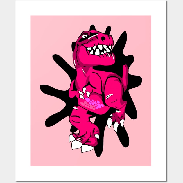 Pink Dinosaur T-Rex Wall Art by CBV